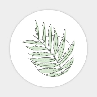 Herbal Botanical Leaf in Circle Magnet